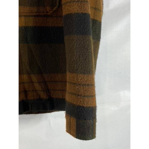 VOLCOM Men's Brown Plaid Workwear Wool-Blend Button-Up Jacket SZ M - Picture 8 of 12